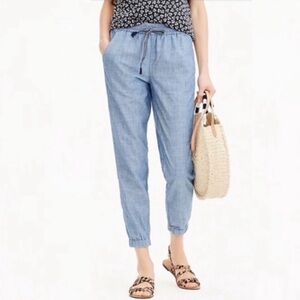 Point Sur Seaside Pull-On Cropped Jogger Pants Chambray Blue Size 4